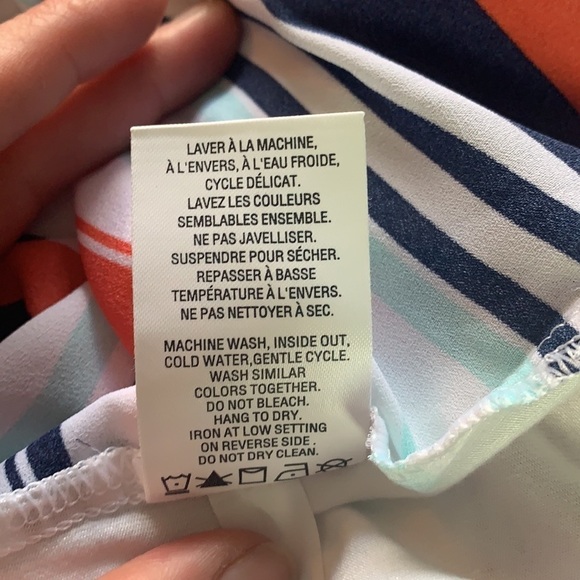 Reitmans Oversized White/Blue&Orange Striped Blouse Size XXL - Picture 10 of 12